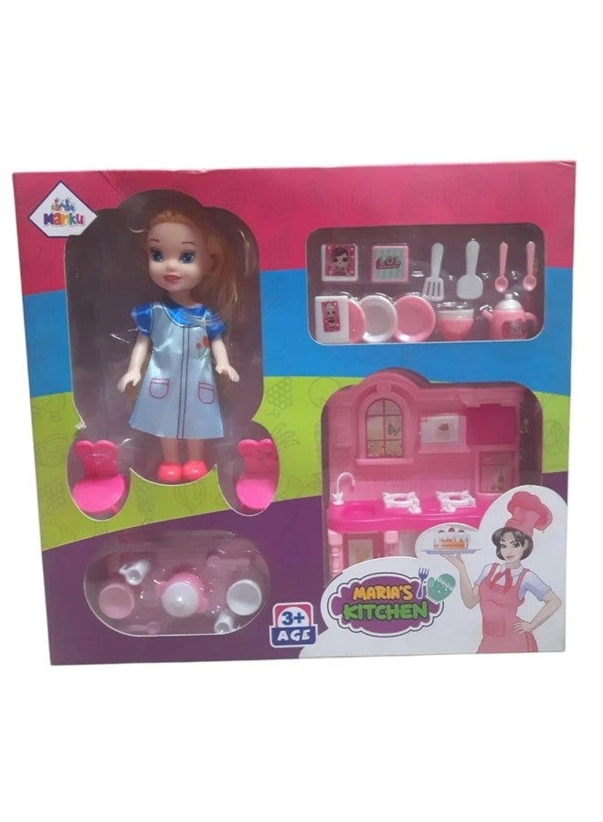 TD CREATIONS Kitchen Doll Playset Set