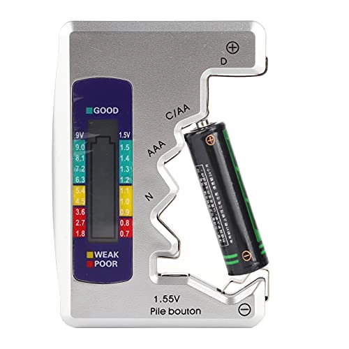 Digital Battery Tester - 90 x 60mm Measures AA AAA 9V