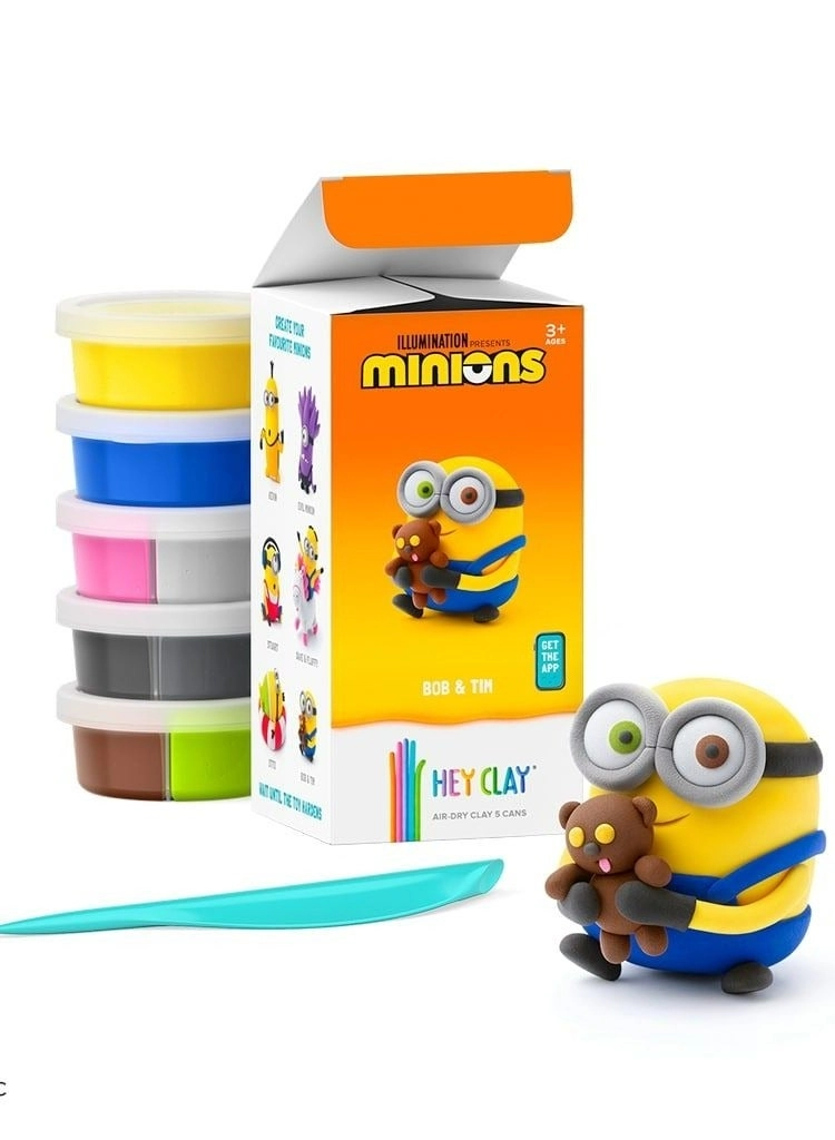 HEY CLAY Minions Bob & Tim Colourful modelling air-dry clay - 3+ years