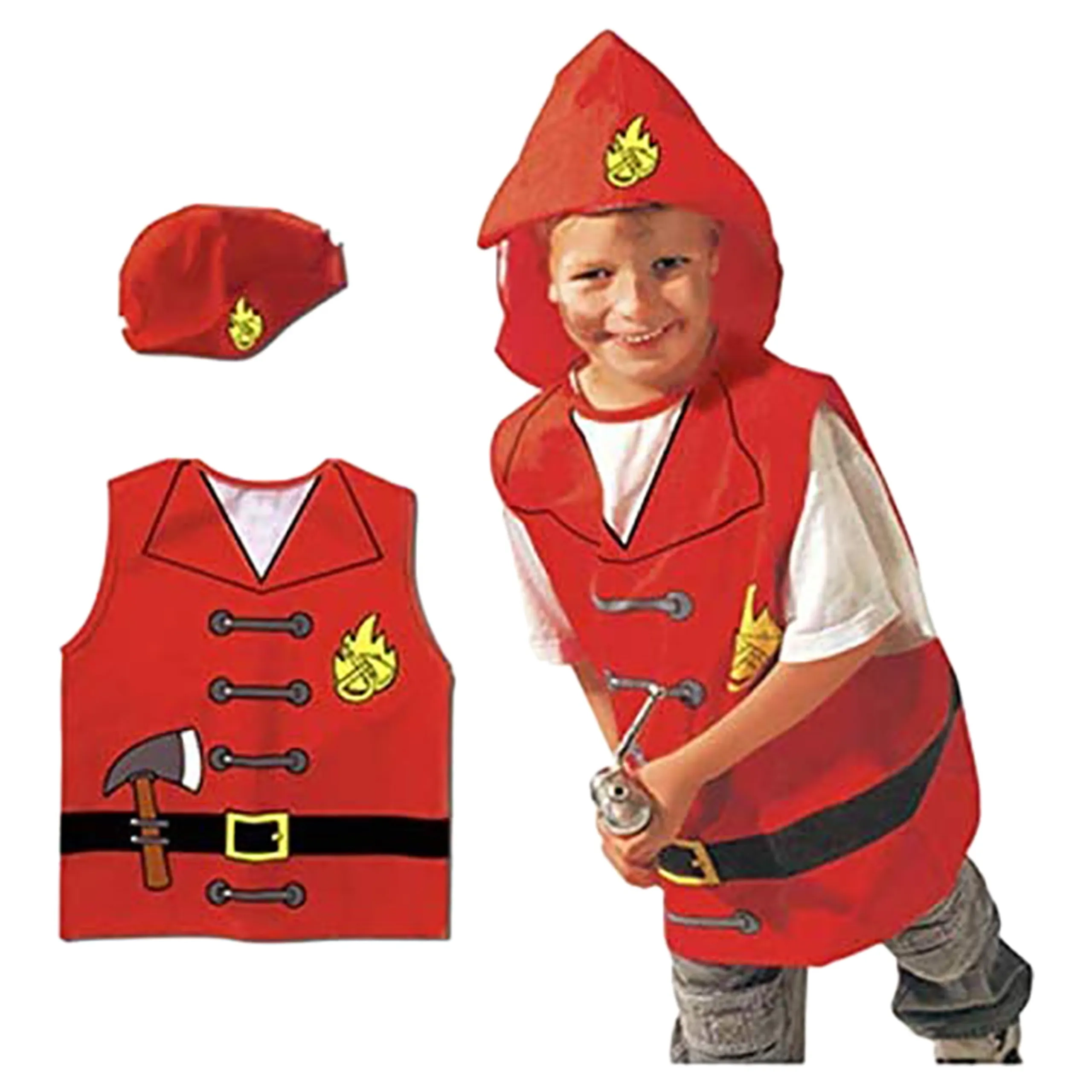 Fireman Costume - Fireman 1 piece Suitable for 3 to 8 years One size