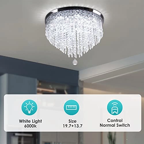 Modern Crystal Chandelier - 3500K non-dimmable