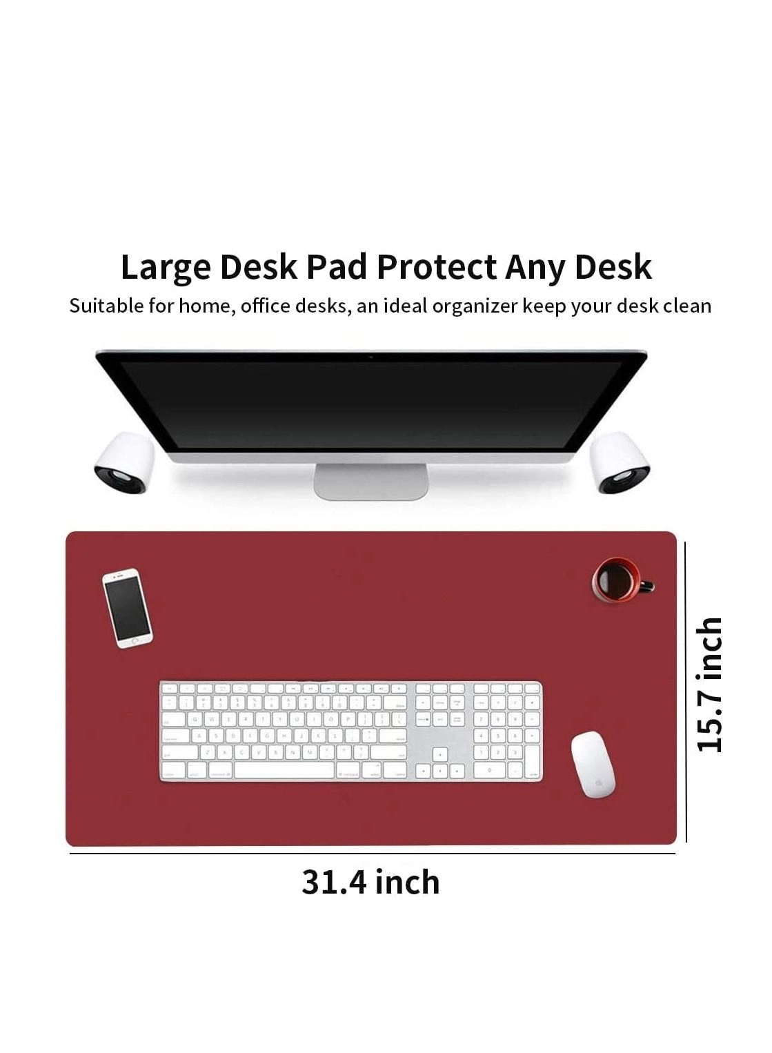 Large PU Leather Gaming Mouse Pad - 80x40 cm