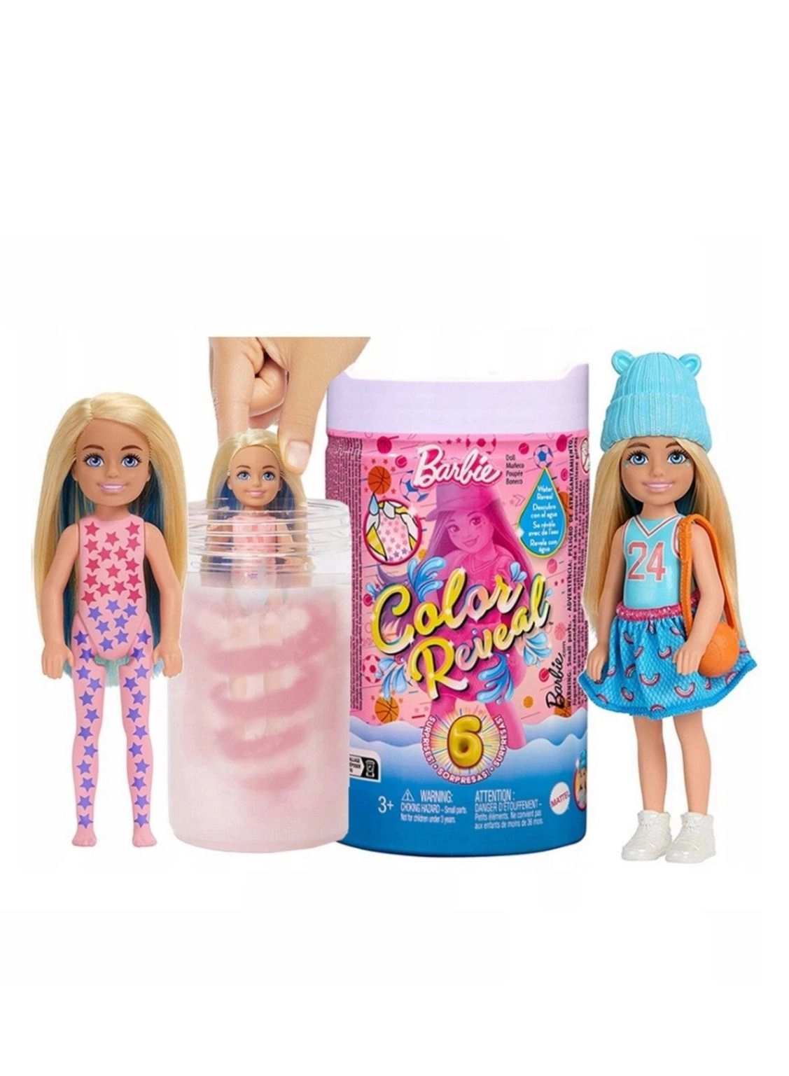 Barbie Color Reveal Sporty Series Chelsea - 6 Surprises Multicolor Ages 5+