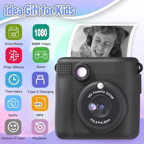 Instant Print Camera - 1080P 2.4 inch