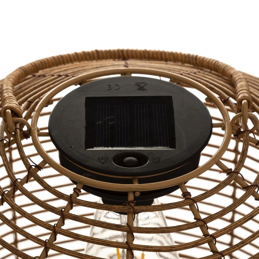 Natural Rattan Solar Lamp H30 - Solar 61 X 61 X 32