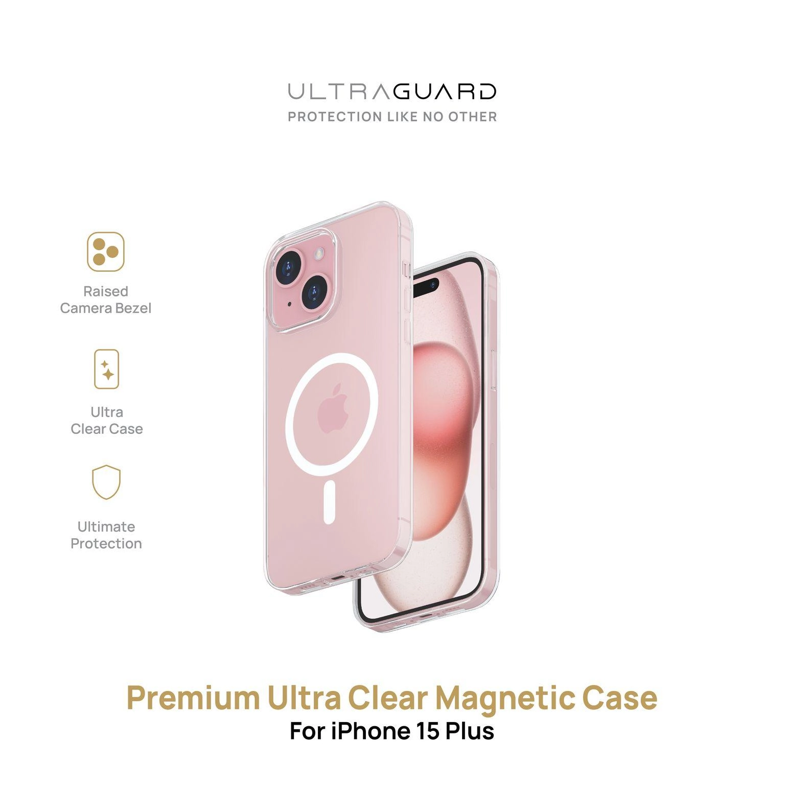 ULTRAGUARD Premium Ultra Clear Magnetic Case for Iphone 15 Plus