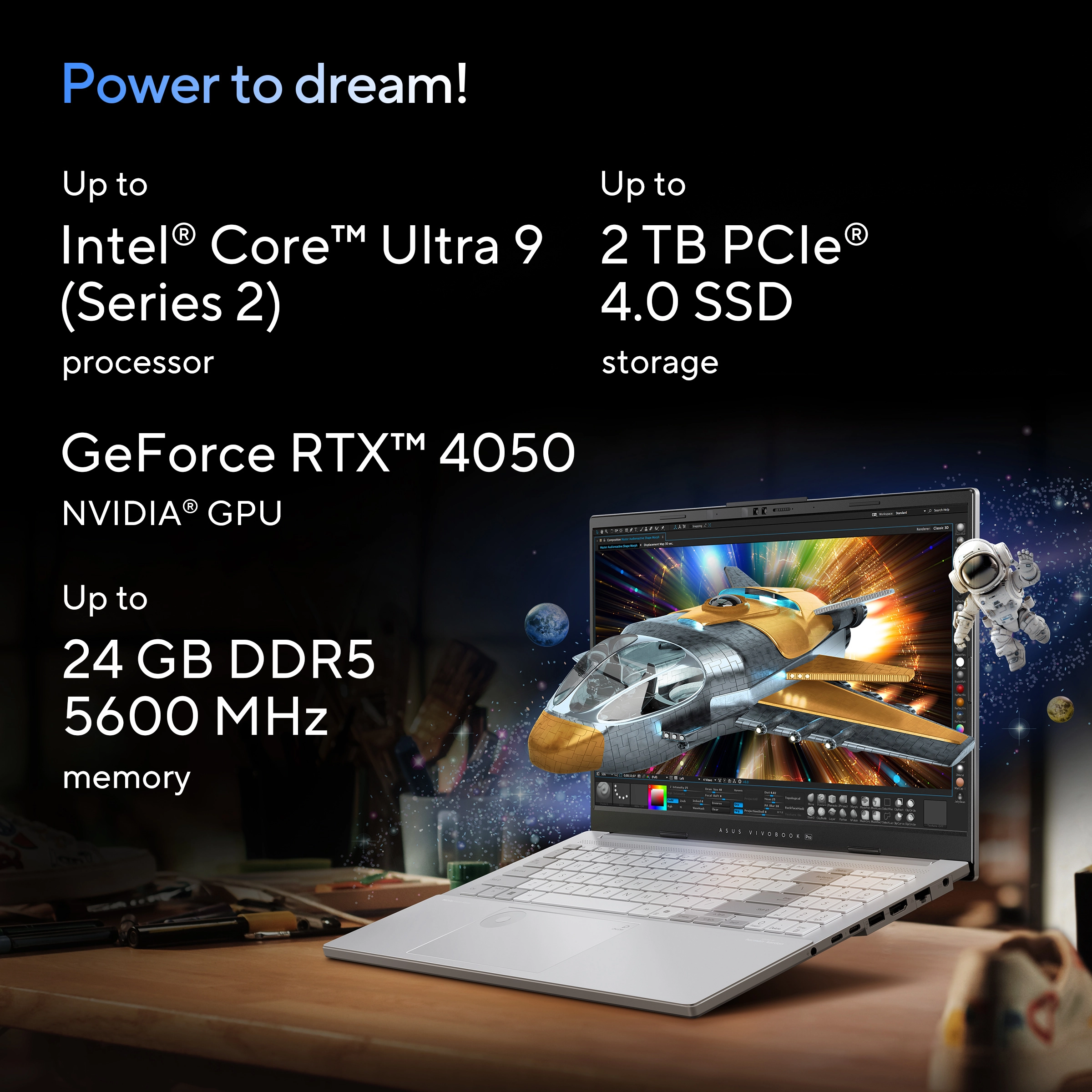 Vivobook Pro 15 OLED Ultra7 RTX3050 - 15.6'' Ultra 7 155H 24GB DDR5 1TB SSD