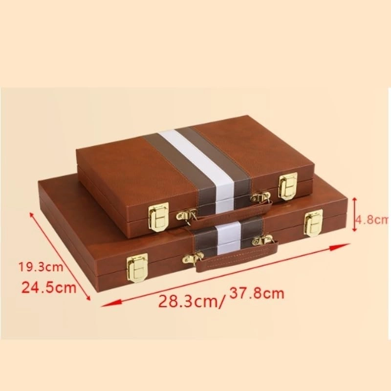 Backgammon Set - Blue 15inch PU Leather