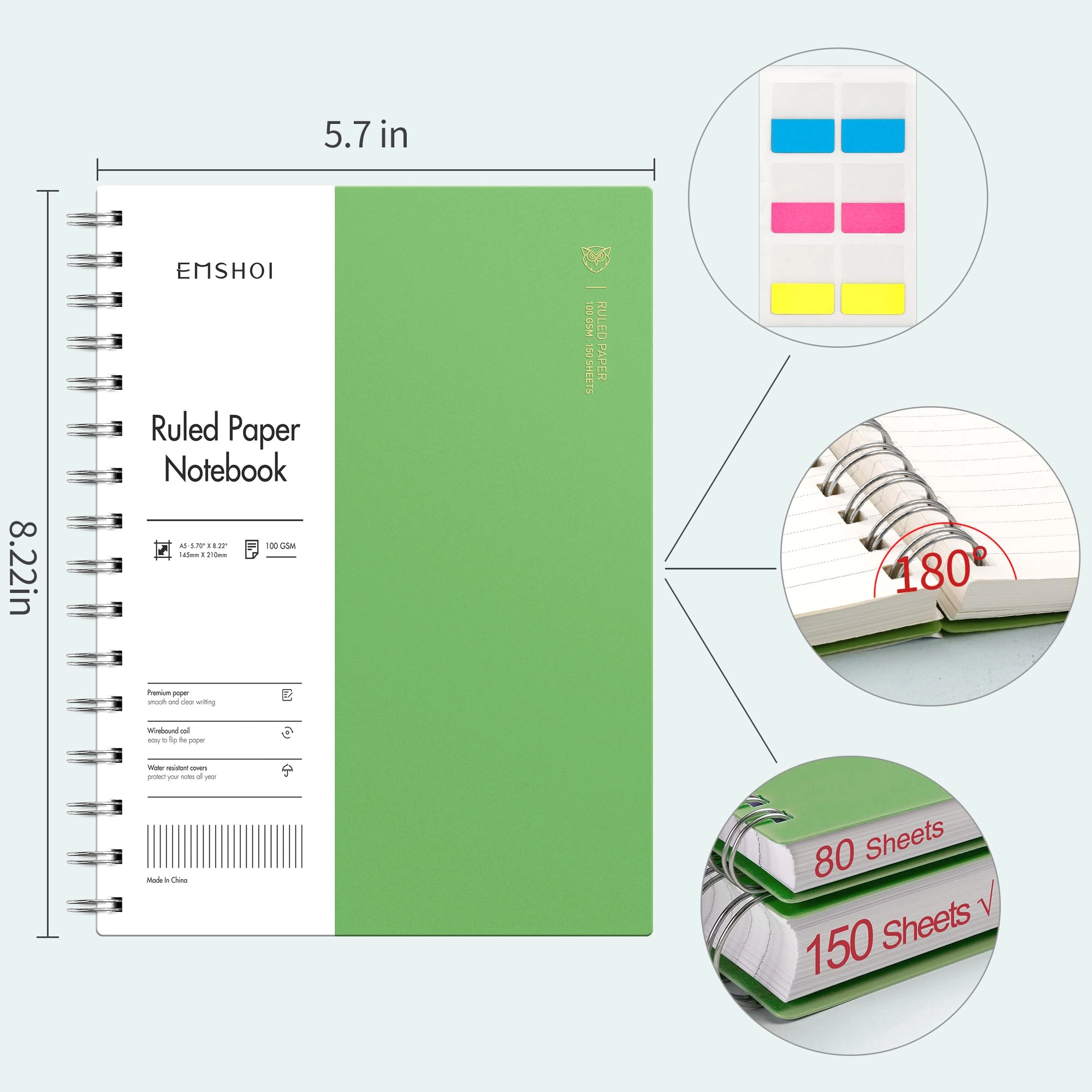 Notebook A5 Spiral - Lined 150 Sheets