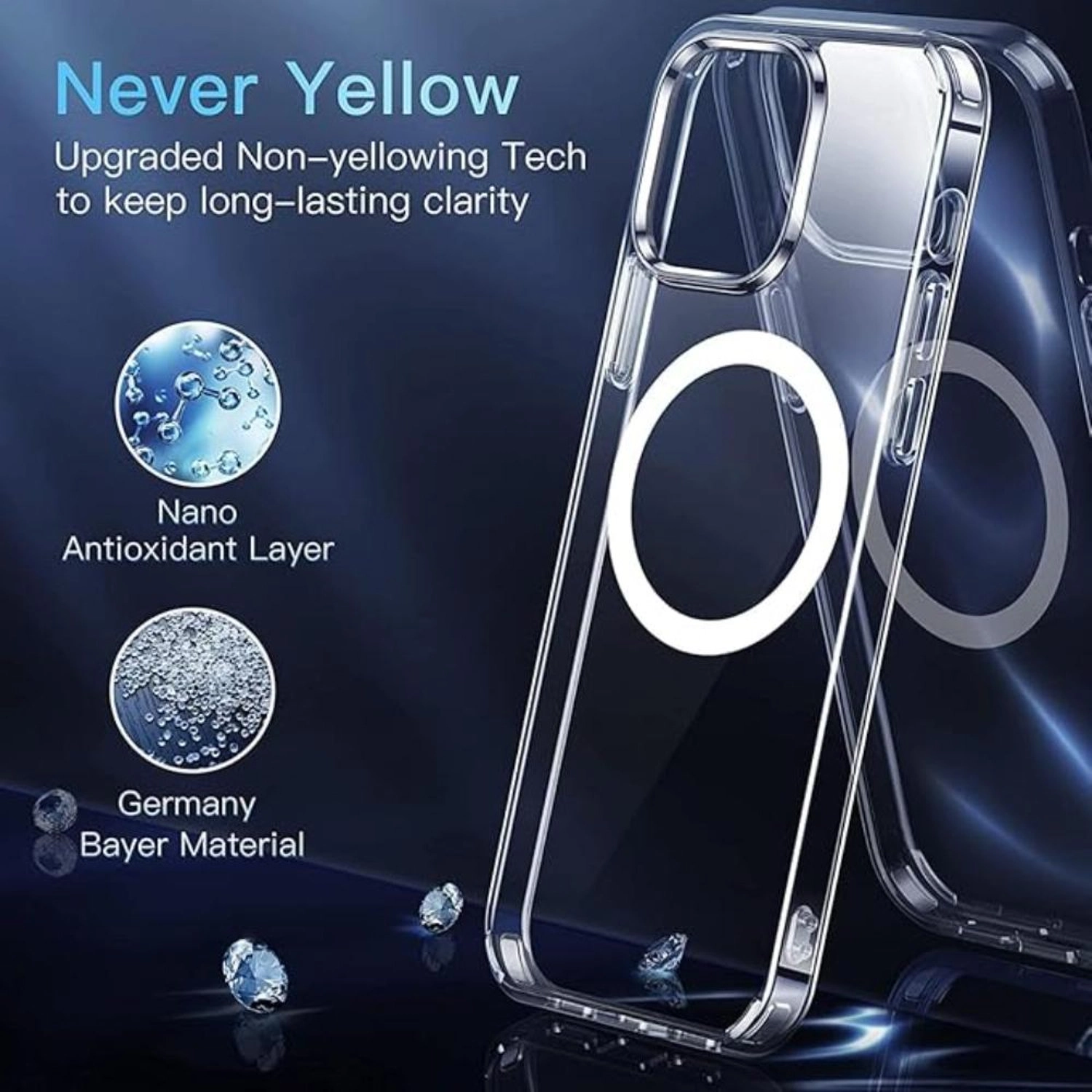 Magnetic Case Clear Case with MagSafe for iPhone 15 Pro Max