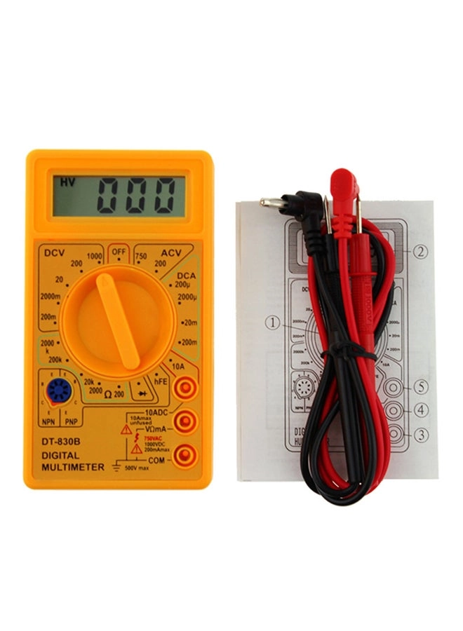 CABINA HOME Digital Multimeter - Black/Yellow LCD