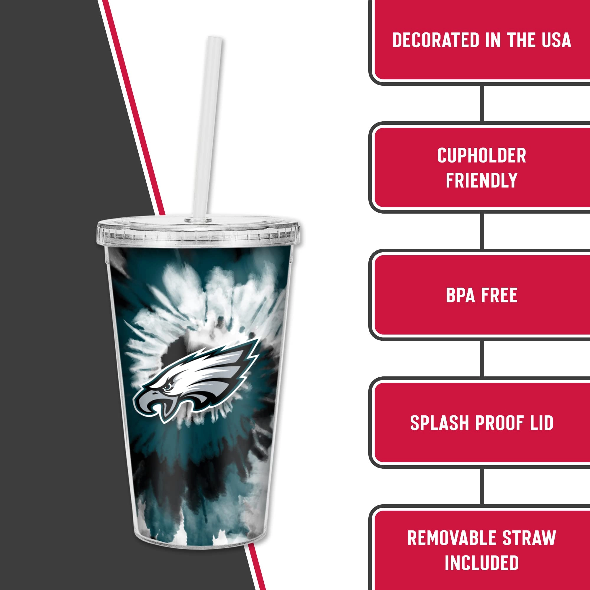 NFL Football Metallic Tie Dye Tumbler - 473ml