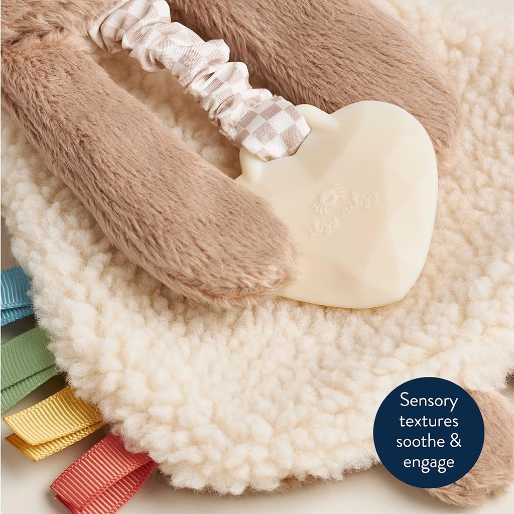 Lovey Infant Teether Toy - Sherpa fabric silicone teether