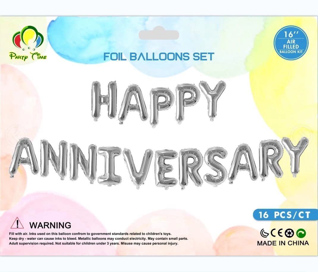 Party Time Trading LLC Happy Anniversary Foil Balloon - 1 Set Anniversary