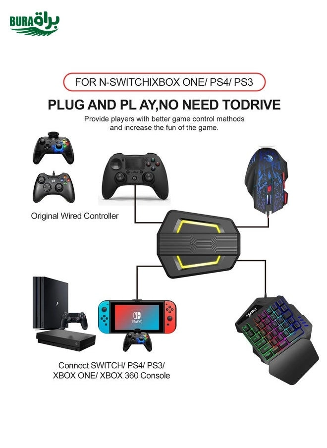 HXSJ P6 - Keyboard Mouse Converter + V100 - One-handed Keyboard + H300 - Gaming Mouse