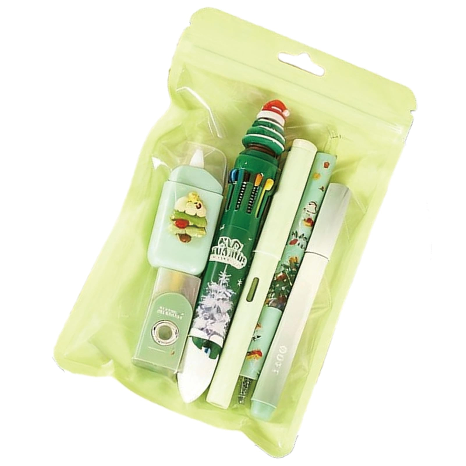 mozxirz Gel Pen + Ballpoint Pen + Pencil + Highlighter + Eraser + Correction Tape - 6.0 Count