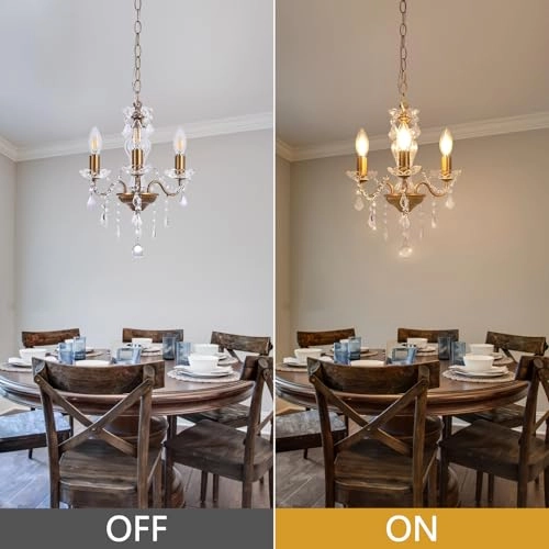 Plug in Modern 3-Light Chandelier - Gold Glass Crystals