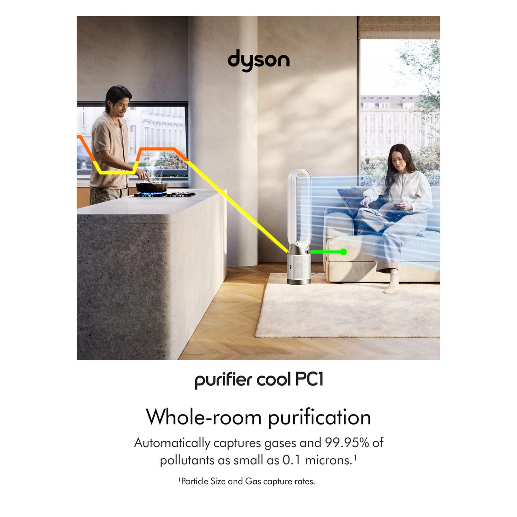 Air Purifier Cool PC1 - White HEPA Filter Powerful Projection