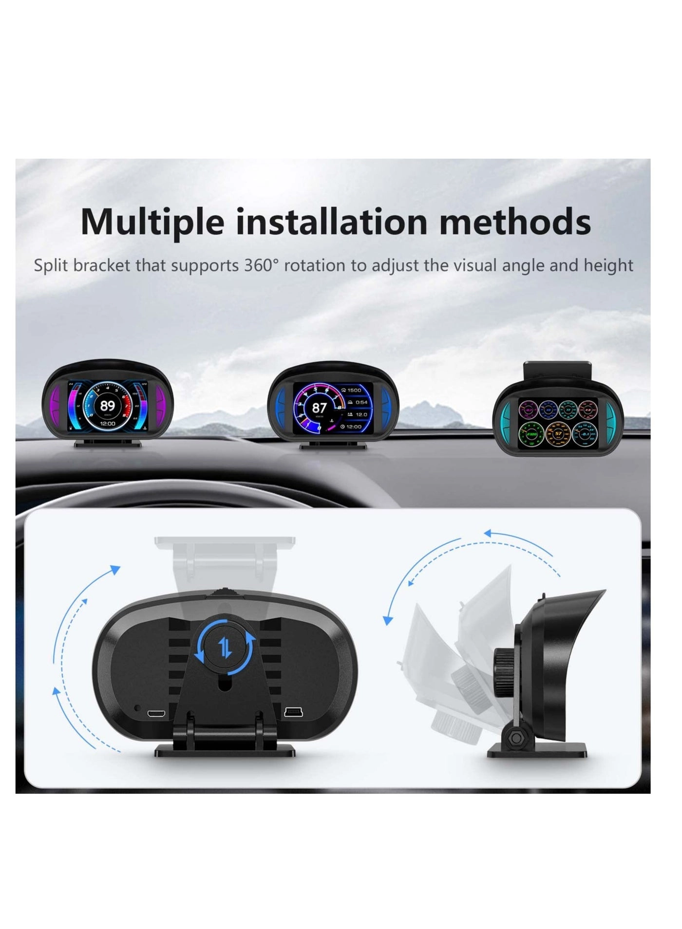 HUD Head up - OBD2 GPS Dual System Digital Speedometer
