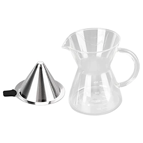 Coffee Teapot - High borosilicate glass + stainless steel 400 ml