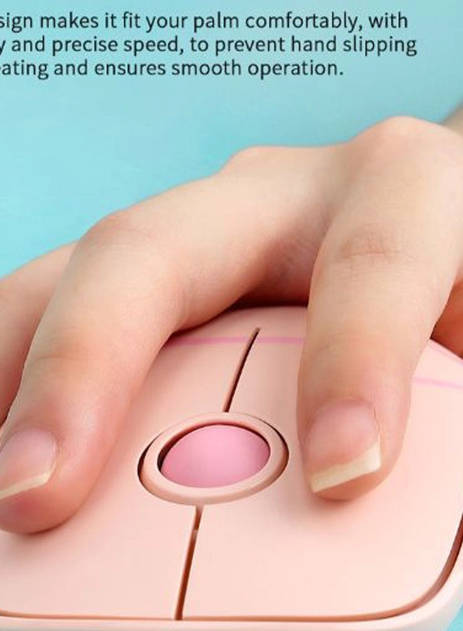 Cartoon Style Ergonomic Mouse with Mouse Mat - Wireless