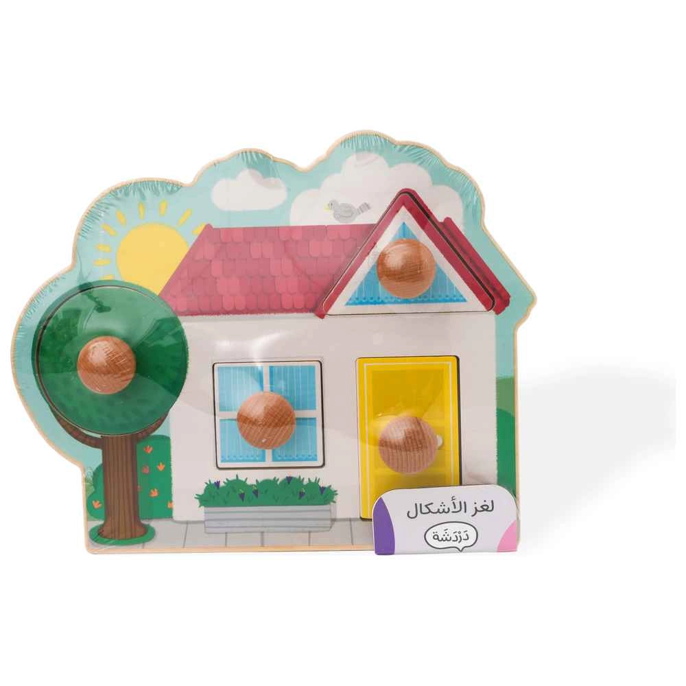 Wooden Arabic Shapes Puzzle - Suitable for 12 months & above 5 pieces