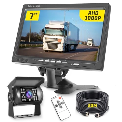 Backup Camera - 720P Night Vision + AHD Monitor - 7 inch Bluetooth