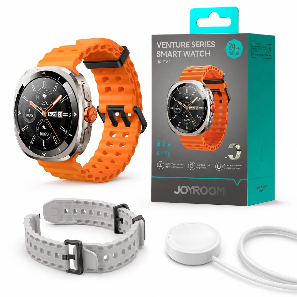 JOYROOM Venture Series 2026 - Heart Rate & Blood Pressure Monitor 1.43-inch AMOLED