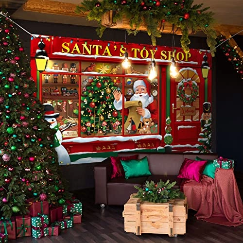 Santa's shop backdrop - 1 piece(s) Christmas