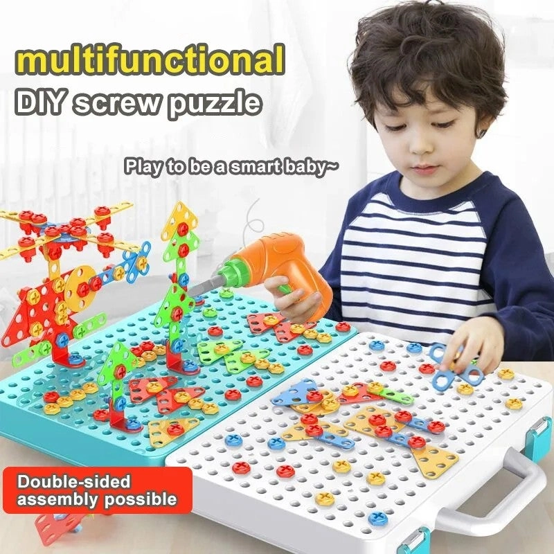 Assembling Building Block Toy - Electric drill Screw puzzle