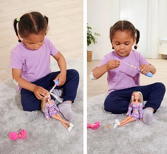 Steffi Love Flower Hair Doll Set - 29cm Girl Pink Ages 3+