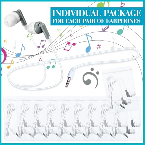 100 Pack Wired Earbuds