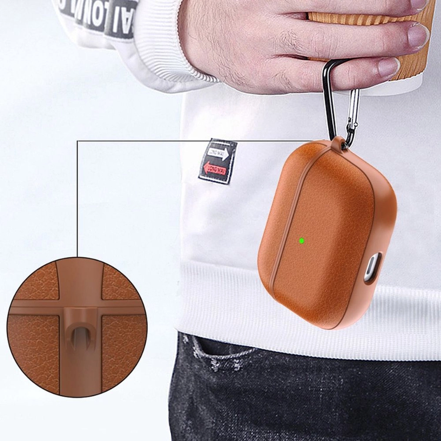 Calfskin Genuine Leather Case - Geniune Calfskin Leather for Airpods Pro