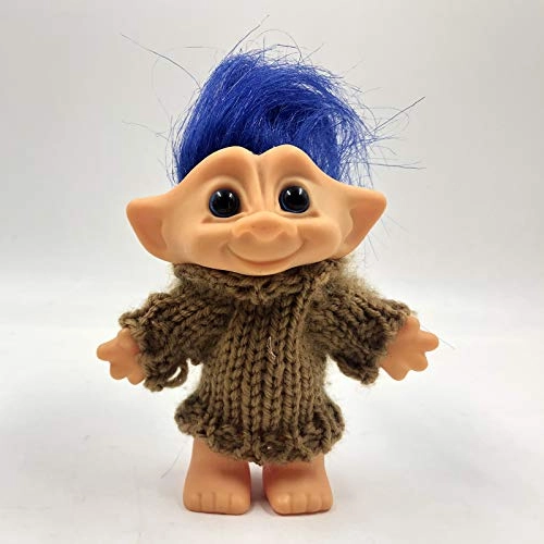 Good Luck Troll Dolls - 10cm Blue Hair W/Clothes