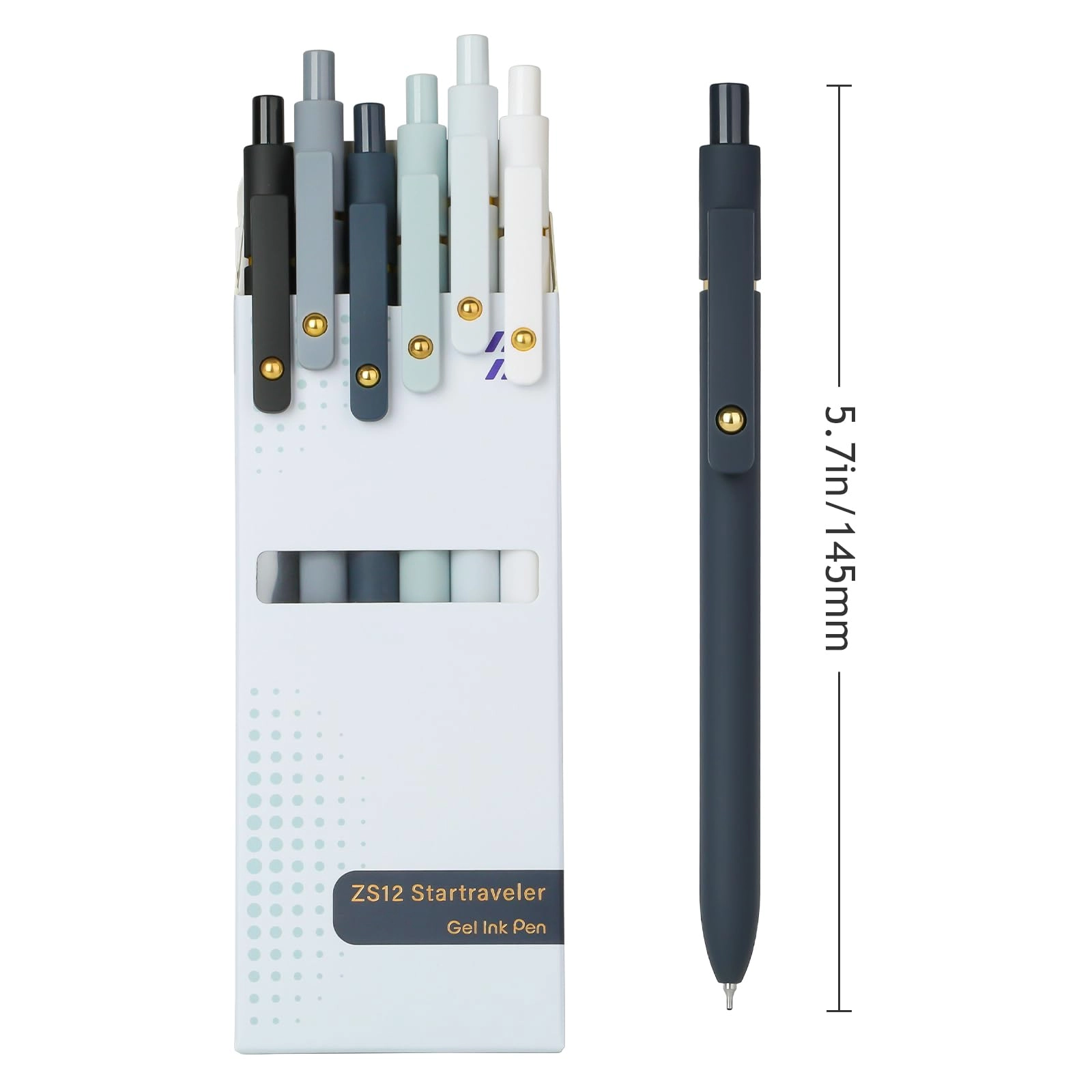 Gel Pens - 6 Pcs 0.5mm