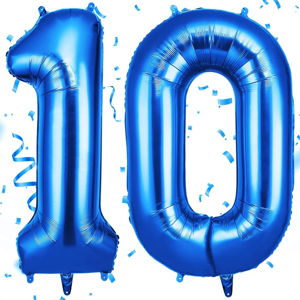 OFFCUP Number 10 Balloons - 40 Inch Foil Self Inflating