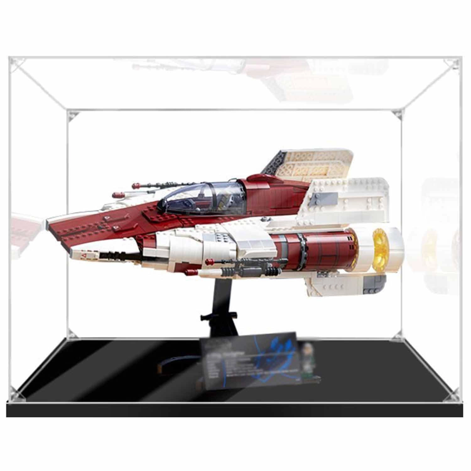 OYTOCLKU Acrylic Display Case Compatible with Lego 75275 A-Wing Starfighter - 50 x 30 x 35 cm Dustproof