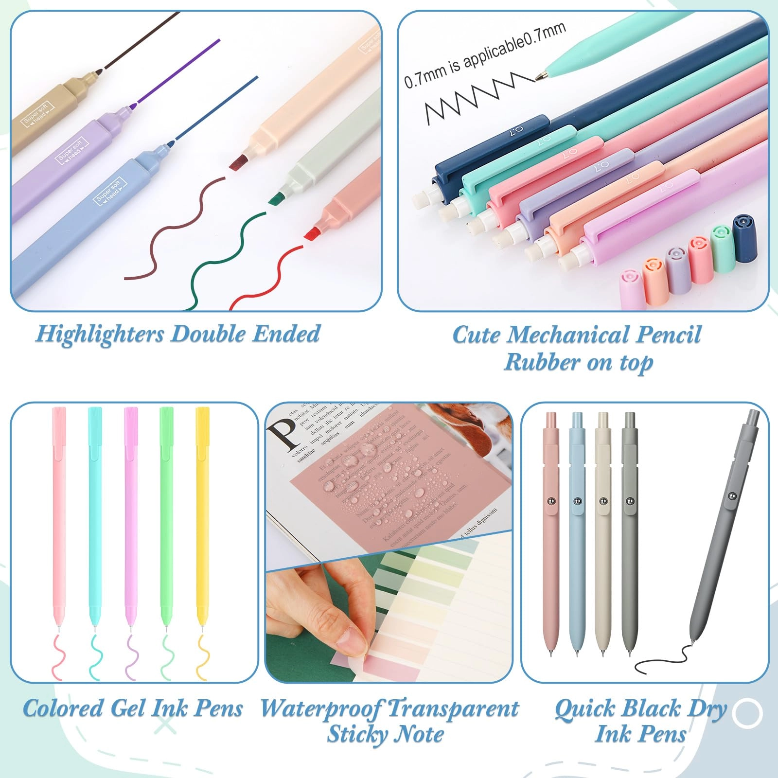 Aesthetic School Supplies - 30 Pcs