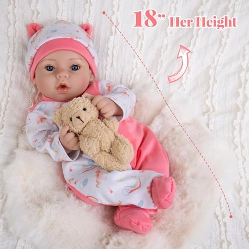 Reborn Baby Doll - 20-inch Vinyl Soft Cloth Body Girl Ages 3+