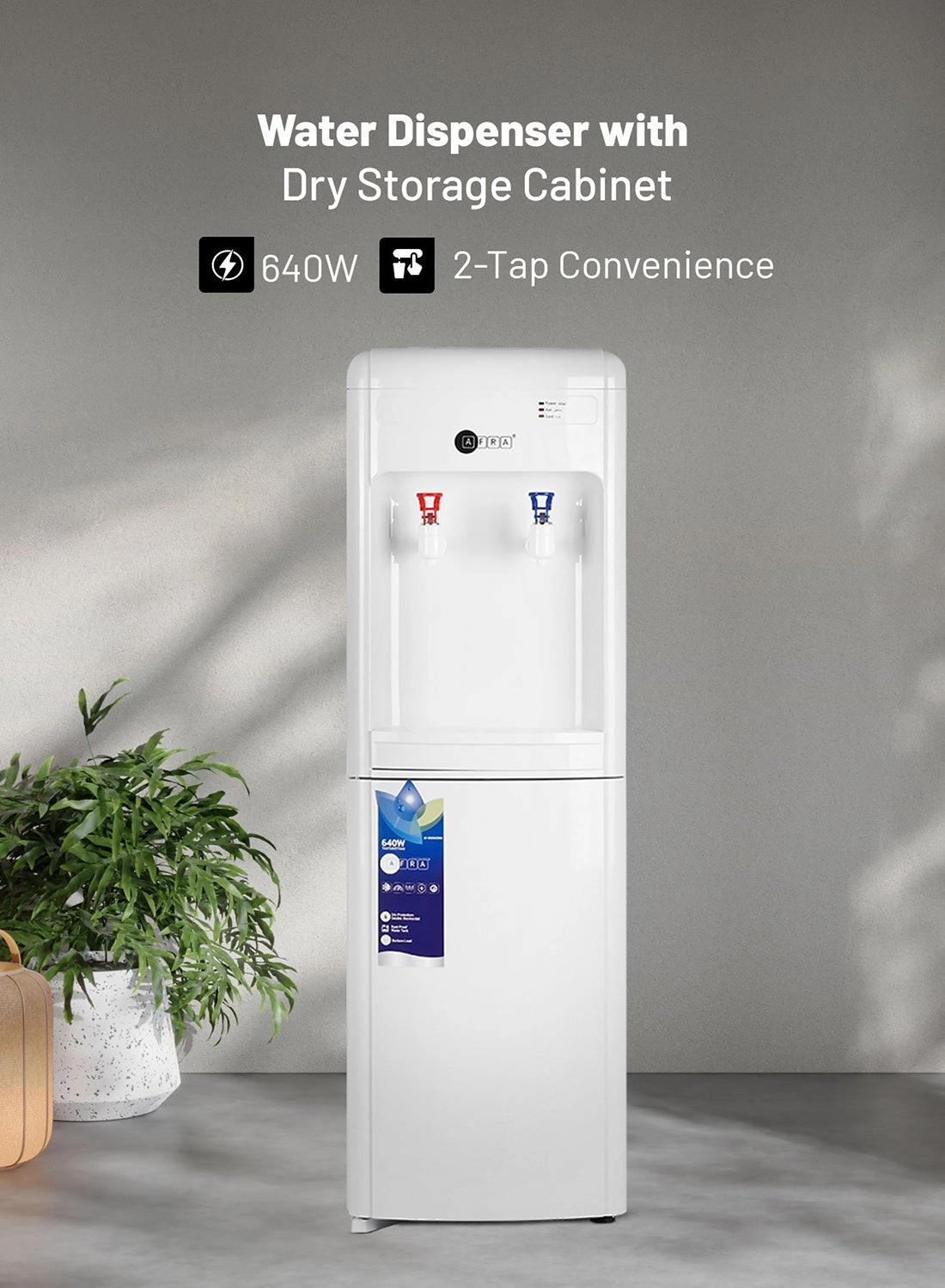 AFRA Water Dispenser with Dry Storage Cabinet - 5 L