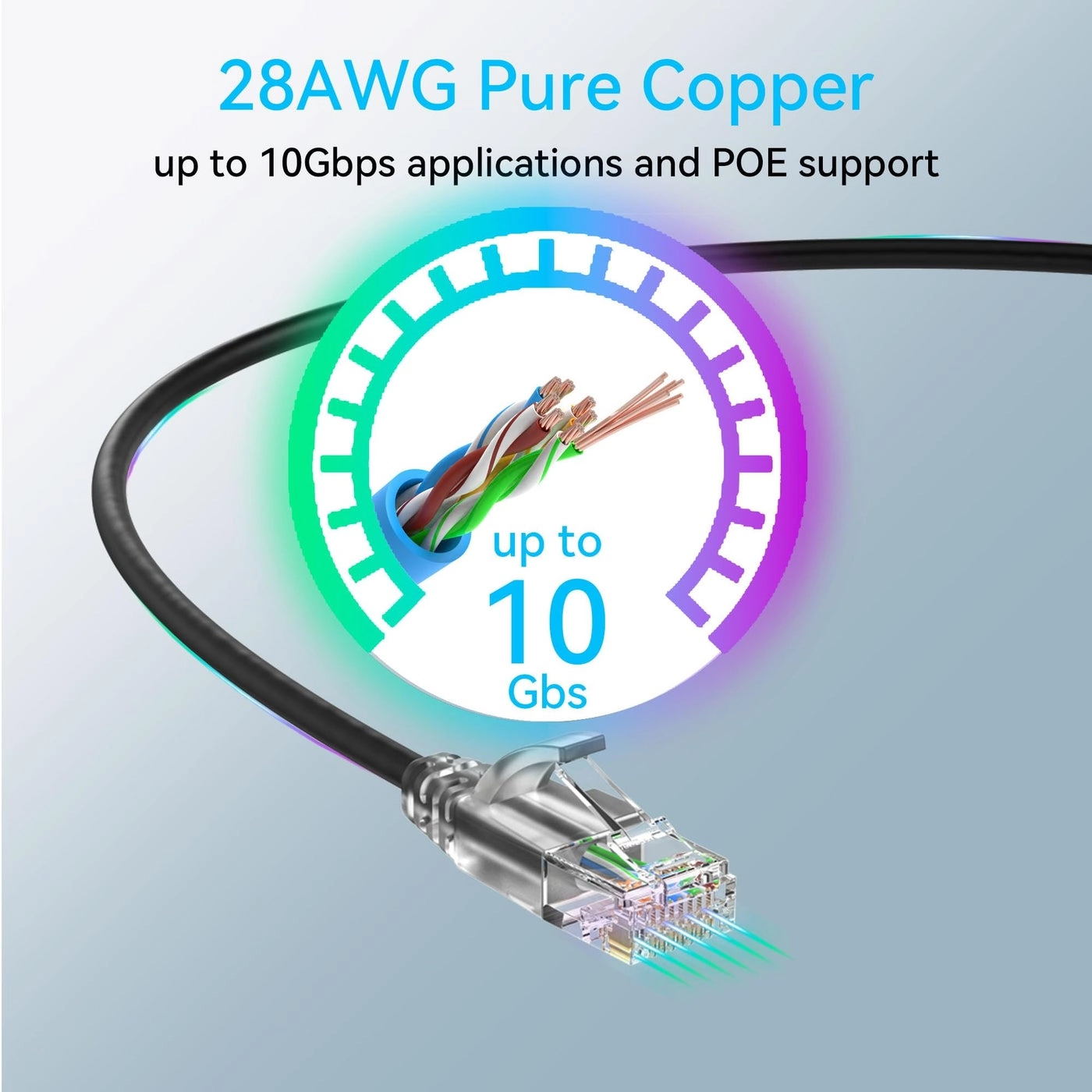 Cat6a Patch Cables Slim - 1ft