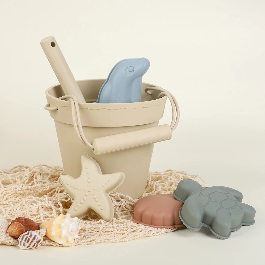 Silicone Beach Toys - 7pc Beige