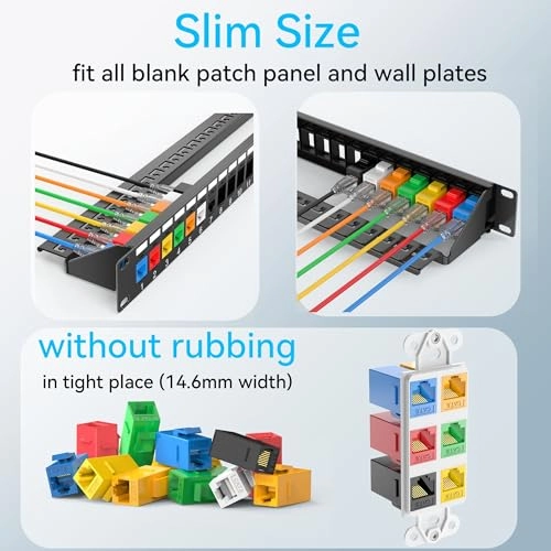 CAT6 RJ45 Keystone Coupler - Female to Female Black Pack