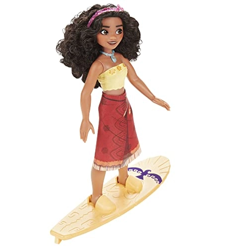 Moana Fashion Doll - Color-Change Surfboard Curly Black Hair Ages 3+