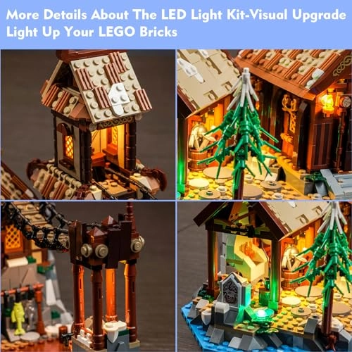 LED Light Kit - for LEGO Viking Village 21343 Remote Control