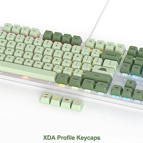 Full Size Mechanical Keyboard - 104 Matcha/Red Switch Wired/Wireless