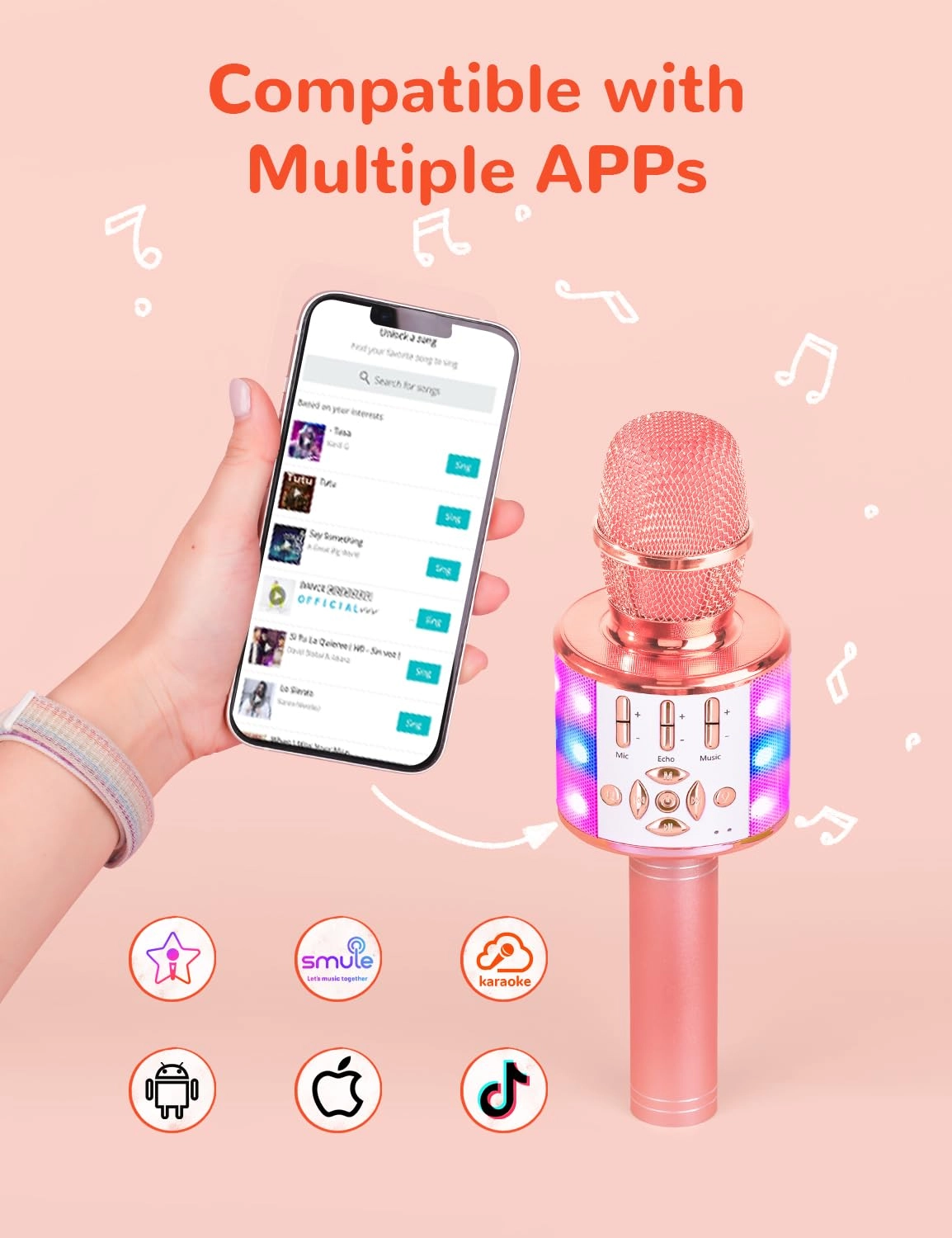 Karaoke Microphone - Handheld Bluetooth