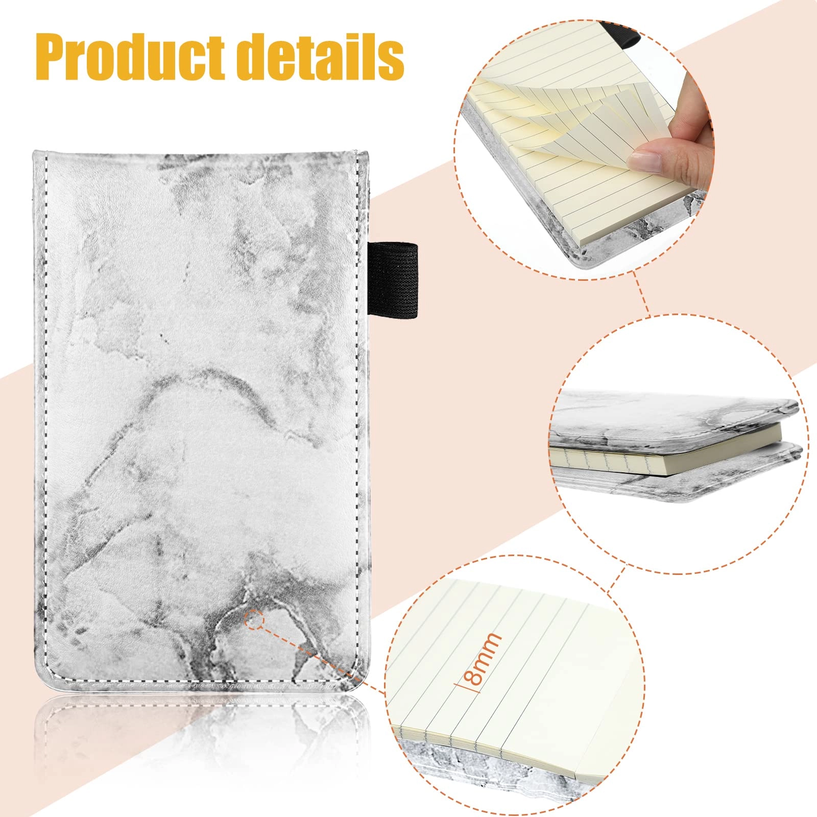 Mini Pocket Notepad Holder - 50 Lined Sheets 10 Pcs