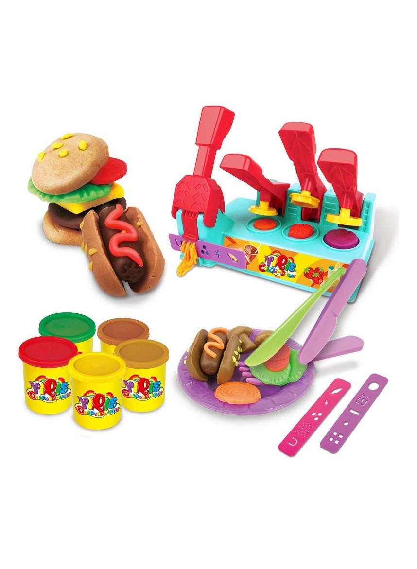 Generic Burger Clay Play Set - 5 tubs of clay