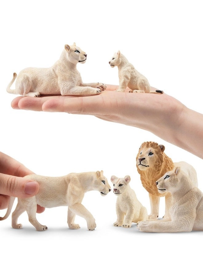 Jungle Animals - White Lion Figurines 6 pcs